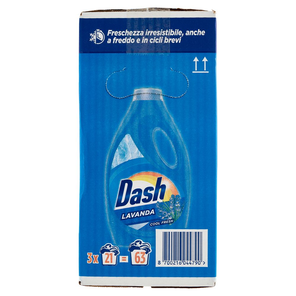 Dash Detersivo Liquido Lavatrice, Lavanda, 3x21 Lavaggi=63 Lavaggi 3x1050ml  