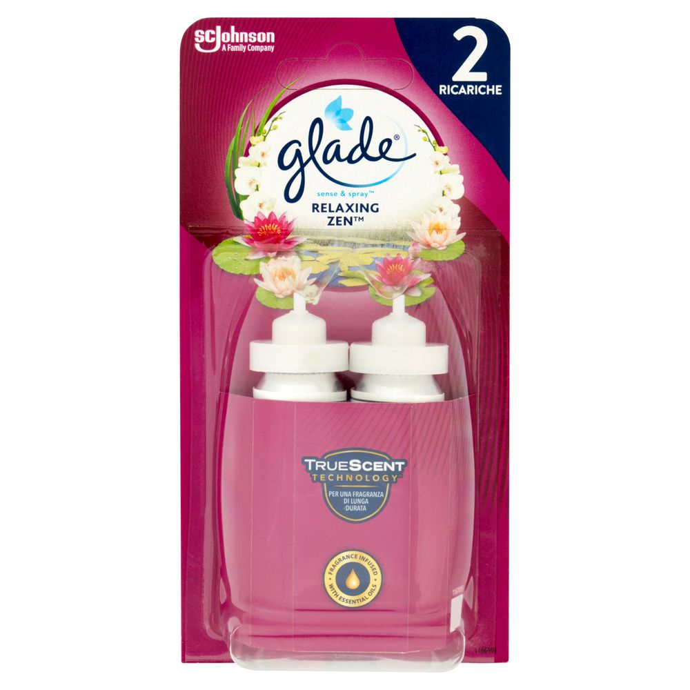 Glade Sense&spray Doppia Ricarica, Profumatore Ambienti Con Sensore,  Fragranza Relaxing Zen 2x18ml -  