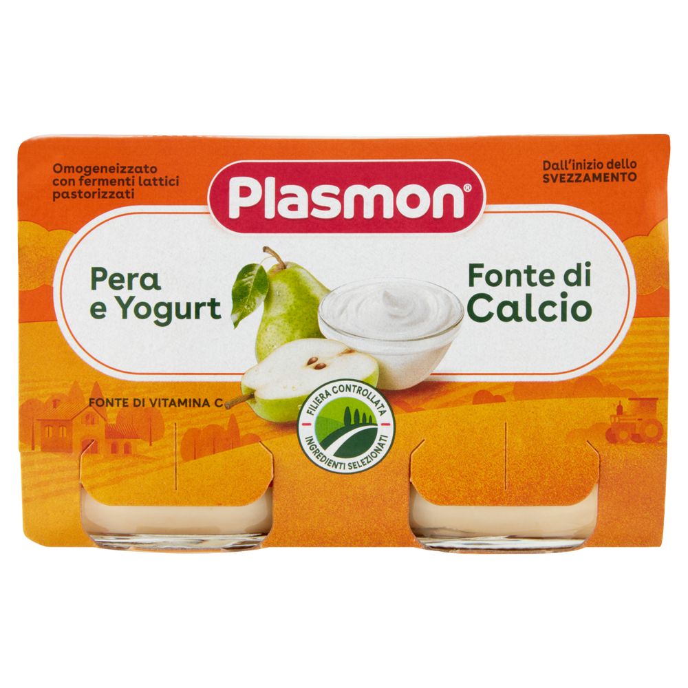 Plasmon Omogeneizzato Con Fermenti Lattici Pastorizzati Pera E Yogurt 2 X  120 G 