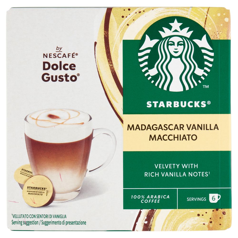 Starbucks Madagascar Vanilla Macchiato By Nescafé Dolce Gusto Latte  Vaniglia E Caffè 12 Capsule 132g -  