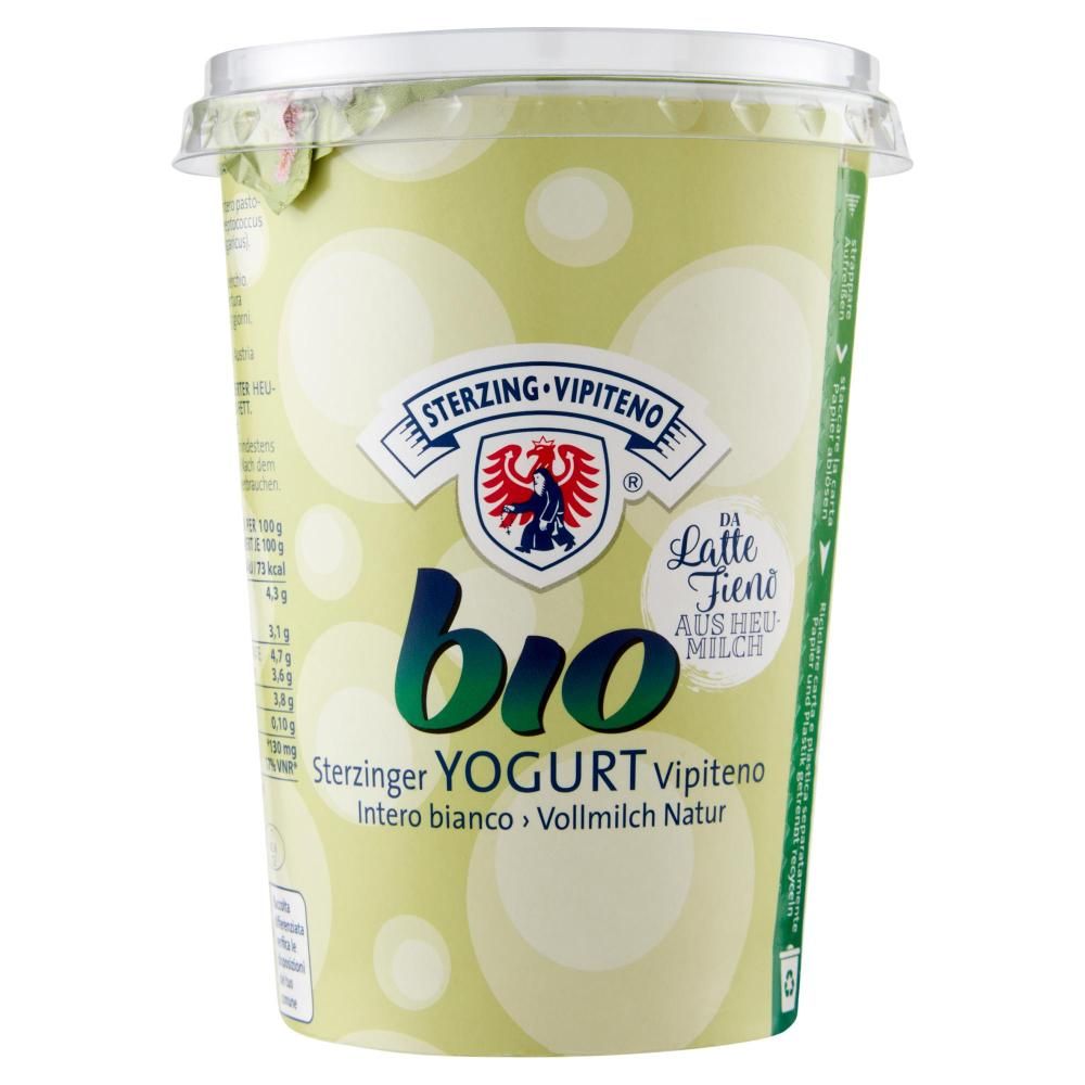 Sterzing Vipiteno Bio Yogurt Da Latte Fieno Intero Bianco 500 G